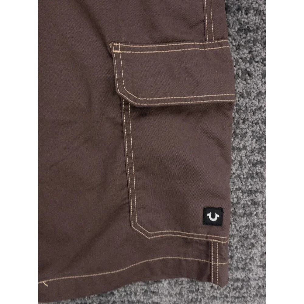 True Religion Cargo Shorts Mens 32 Actual 34 Bracken Brown Logo Outdoor NWT